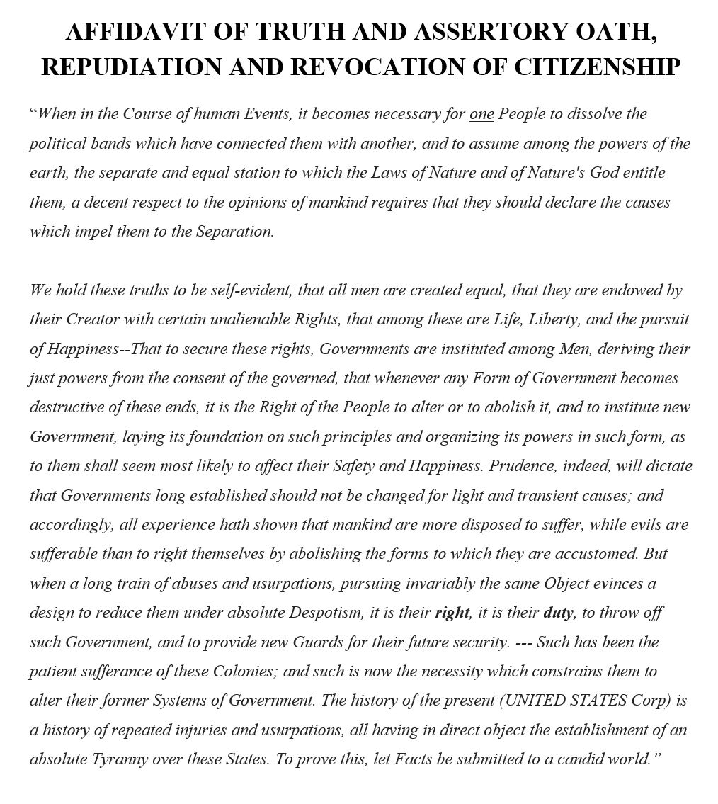 Affidavit of Repudiation (DIY) (Digital)